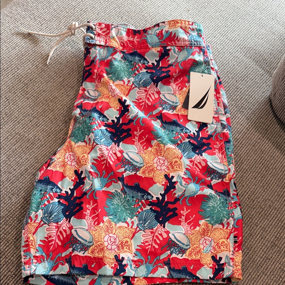 Nautica Coral Reef Print Swim Shorts